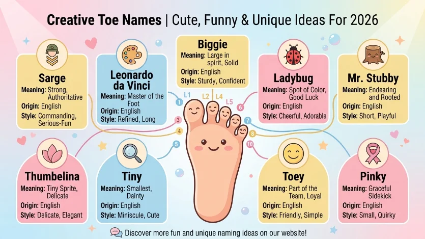toe names