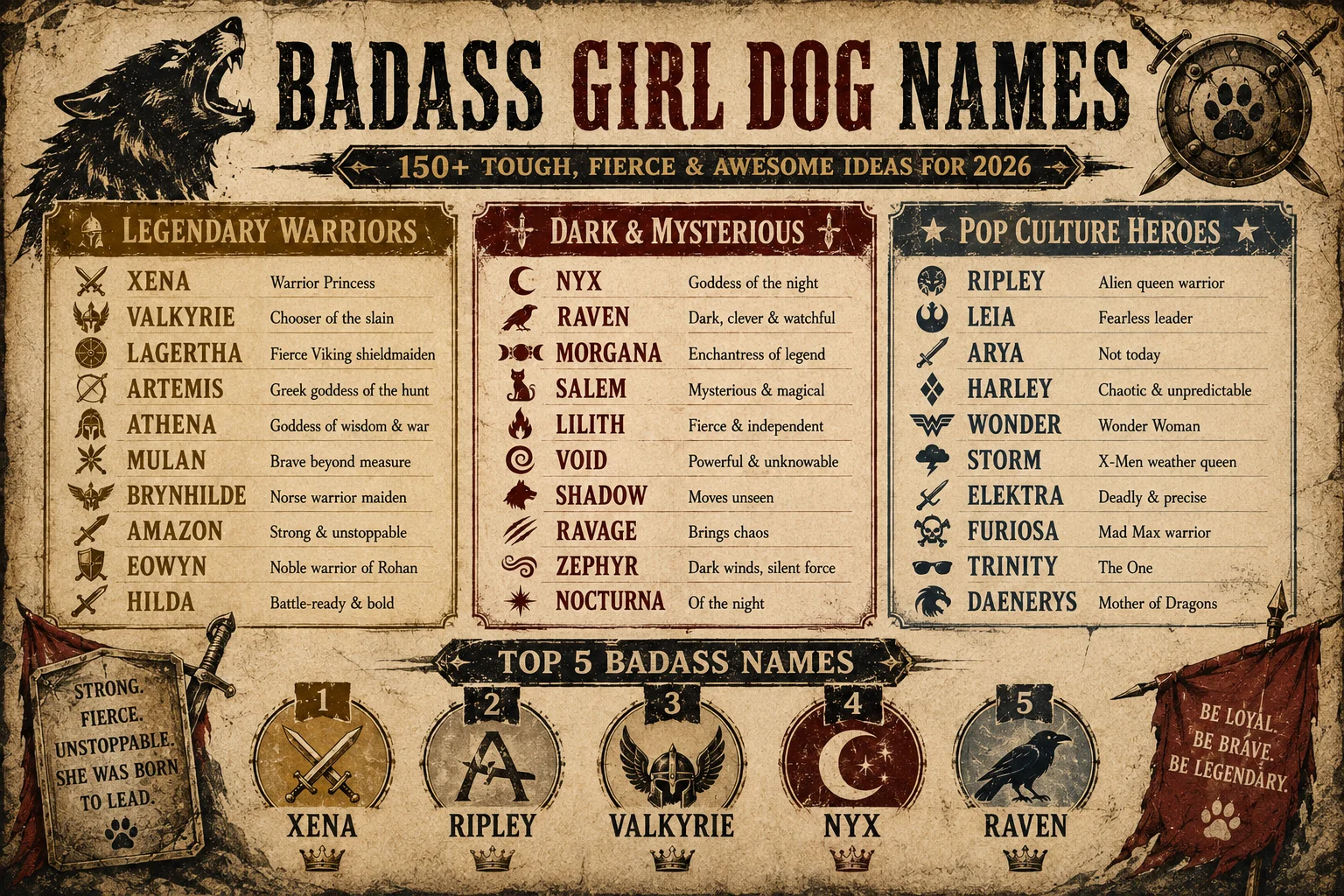 badass girl dog names