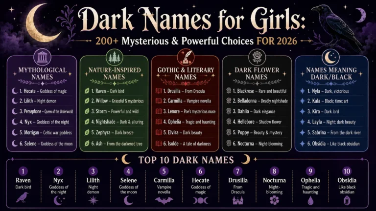 dark names for girls