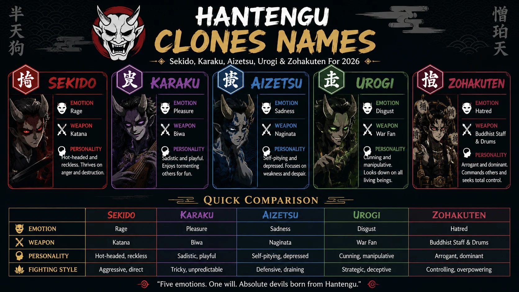hantengu clones names