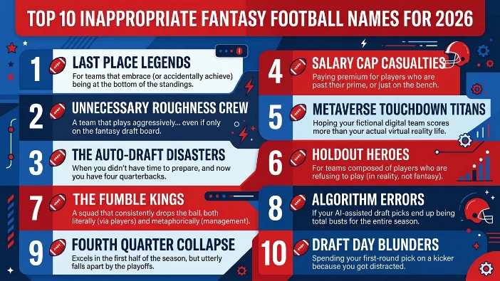 inappropriate fantasy football team names 2026