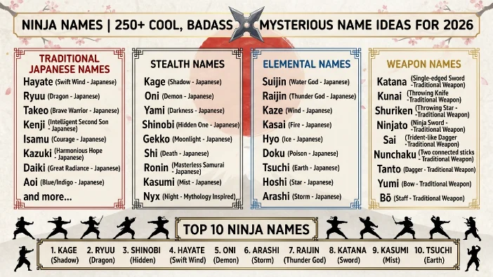 ninja names