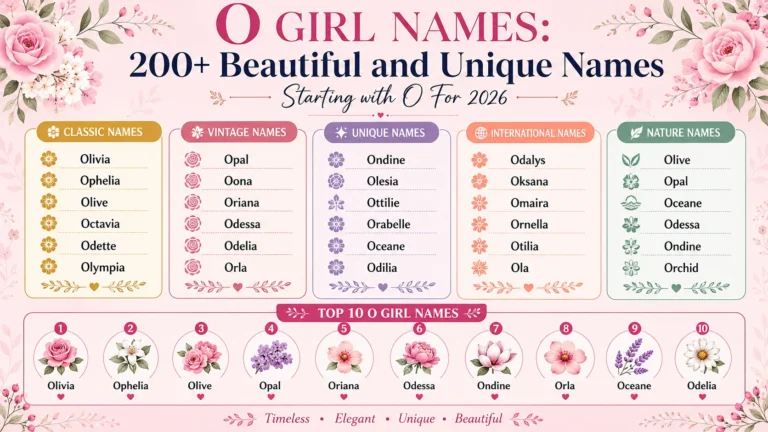 o girl names