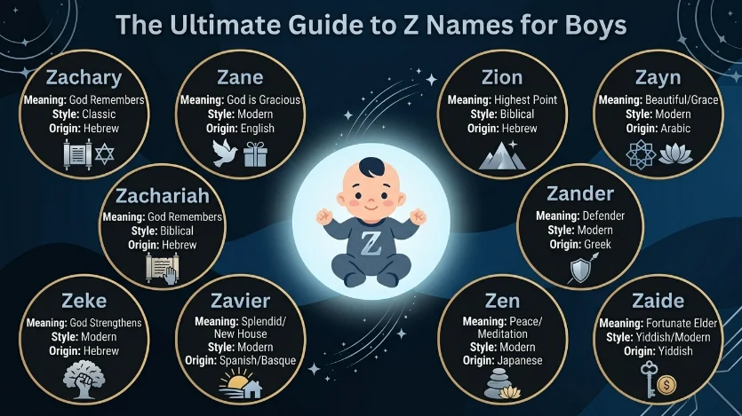 z names for boys