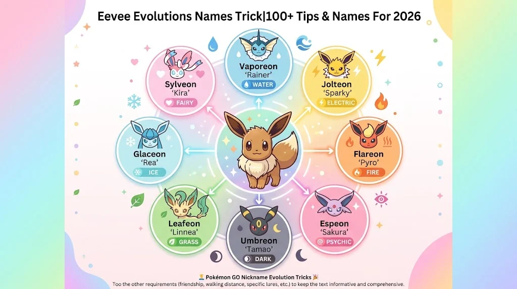 eevee evolutions names trick