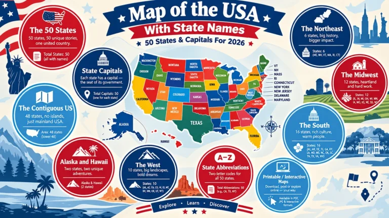 map of the usa with state names