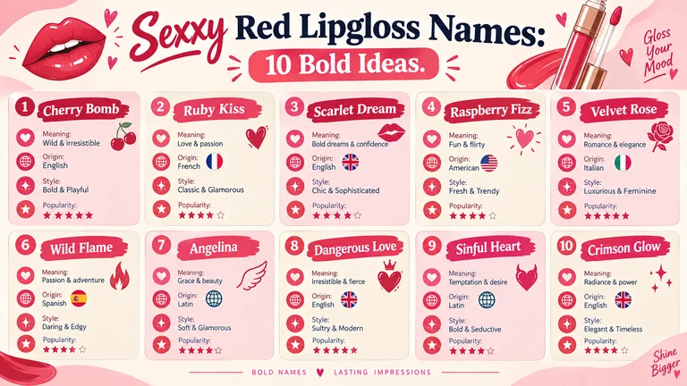 sexxy red lipgloss names