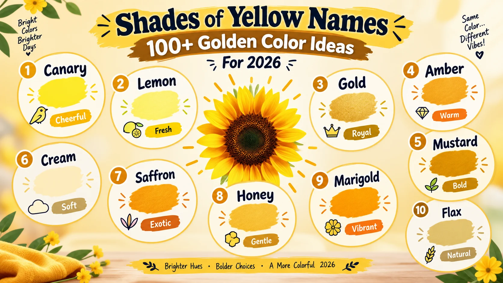 shades of yellow names