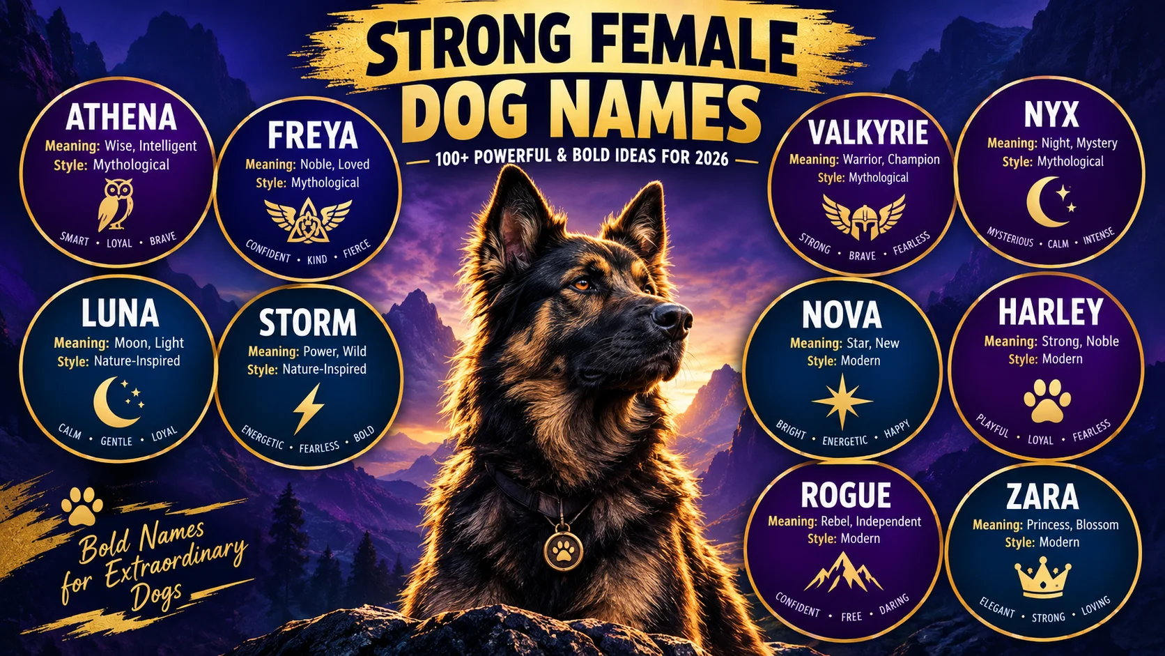 strong female dog names