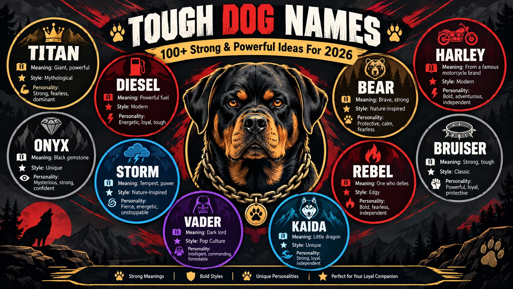 tough dog names